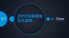 2017内容创业的五大趋势 自媒体消费+创作+平台全视角报告